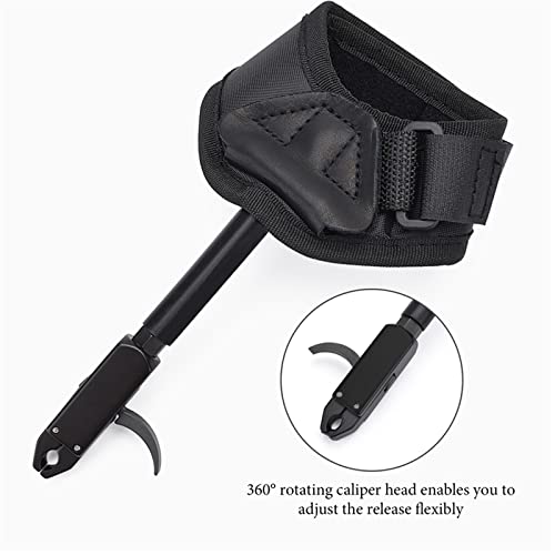 Elong Adjustable Archery Compound Bow Release Aid With Foldback Design- Black Wrist Strap Trigger Caliper For Right Left Hand #TOP1