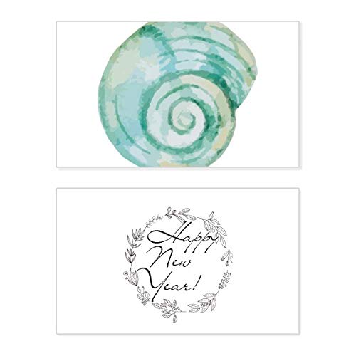 Tarjeta de Año Nuevo Snail Marine Life, diseño conmemorativo de ilustración azul