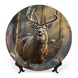 Matériau de qualité supérieure : l'assiette en porcelaine anglaise de saison de chasse au cerf est fabriquée en porcelaine anglaise à haute cuisson, le motif des assiettes en porcelaine blanche est exquis et unique, la texture est délicate et lisse, pas facile à casser, la surface est lisse, ne coupe pas la main, les grandes assiettes décoratives de saison de chasse au cerf sont le choix idéal pour la décoration de la maison