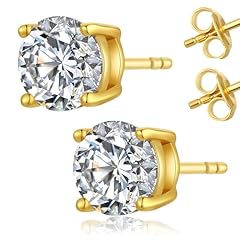 18K Yellow Gold - Round Cut