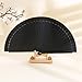 Rooyar Fashionable Spanish Fan Elegant Wooden Hand Fan Vintage Solid Color Plain Folding Fan Costume Parties Decorations, White