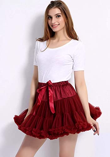 Women's Girls Elastic Waist Multi-Layer Tulle Tutu Short Skirt Petticoat3