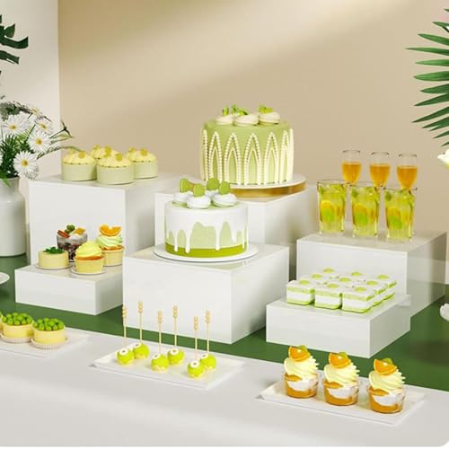 Soporte de buffet blanco de 3 niveles para tartas cupcakes y cosméticos 8