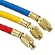 Nicear 3-teiliges Füllschlauch- und Kugelhahn-Set, farbcodierte Schläuche/mit Kugelhahn, 1/4-Zoll-SAE-Gewinde für AC/HVAC-Wartungskit und Klimaanlage (24 cm)