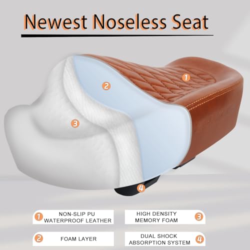 Image of BUCKLOS New Noseless Bike Seat for Comfort Men&Women Extra Wide Bicycle Seat Cushion Oversized Comfortabele Foam Padded Bike Saddle for Peloton Exercise Bike Ebike Cruiser Bikes