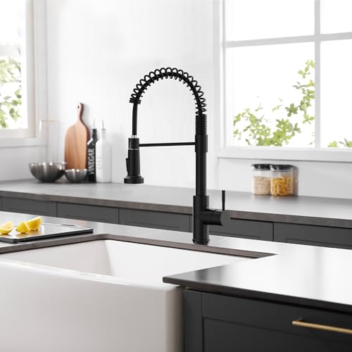 GIMILI Black Kitchen Faucet with Pull Down Sprayer Single Handle Single Hole Rv Kitchen Faucet for Farmhouse Bar Laundry Outdoor Sink by GIMILI - Image 6