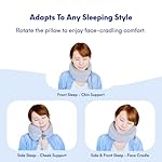 C CUSHION LAB Travel Pillow, Award-Winning Patented Ergonomic Design for Chin & Neck Support Memory Foam Neck Pillow, Compact Airplane Pillow for Traveling, Flight, Car (Navy, Medium) - Image 4