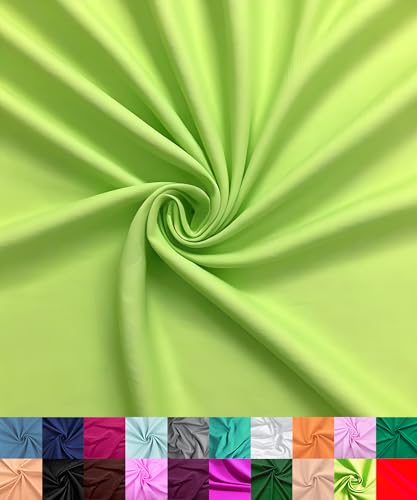 Barcelonetta | Poly Cotton Fabric for Sewing | Broadcloth Fabric | by The Yard | 60" Wide Roll | Lightweight, Breathable | Lining, Home Textile, Skirts, Tote Bags (Lime, 50 Yard Roll)