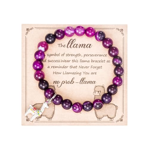 Llama Gift Bracelet for Women - No Prob Llama Probllama Lama Teacher Stuff Alpaca Birthday Bracelets