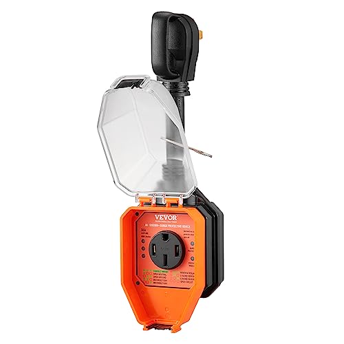 VEVOR RV Surge Protector 50A 4800J with Cover & Lock