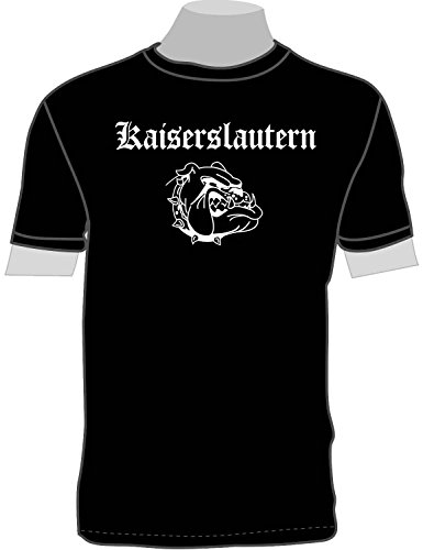 Kaiserslautern (mit Bulldogge); Städte T-Shirt schwarz, Gr. XL
