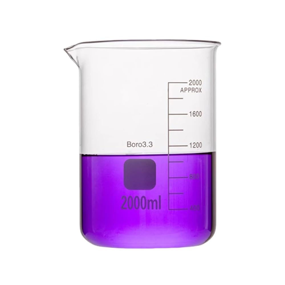 Bicchiere da laboratorio in vetro borosilicato, Becher in vetro borosilicato forma bassa, dimensioni multiple, 1 pz(4Pcs 50ml)