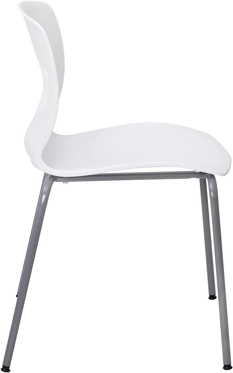 Furniture プラスチックスタックチェア 奥行き21インチ x 幅21インチ x 高さ31.5インチ 【ドレッシング】 ホワイト