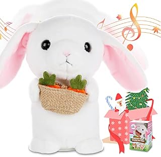 SWTOIPIG Talking Repeats What You Say Rabbit, Plush Stuffed Animal Interactive Electronic Pet, Dancing and Shaking Recording Toy, Animated Toy Pet Gift for Boys and Girls, H: 7