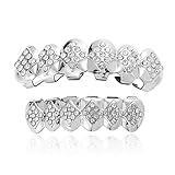 18K Gold-Plated Diamond-Shaped six-Tooth Braces, Silver Set