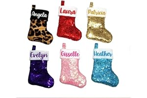 Monogrammed Glitter Mini Pink Christmas Stockings