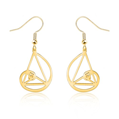 Goldene Ratio-Ohrringe, Fibonacci-Sequenz-Ohrringe für Mathematik-Liebhaber, geometrische Spiralen, Schmuck, Abschluss, Mathematiker, Geschenk für Frauen und Mädchen, Edelstahl
