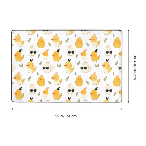 Moquette d'intérieur douce et grand tapis antidérapant lavable poule - 3