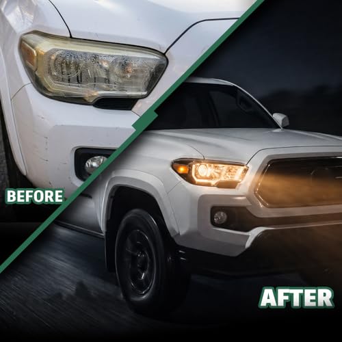 Image of GRAND ORANGE Right Side Headlight Assembly W /O LED Daytime Running Light Front Headlamp Compatible with Toyota Tacoma SR5 Crew Cab /Extend Cab pickup 2019-2023 Clear