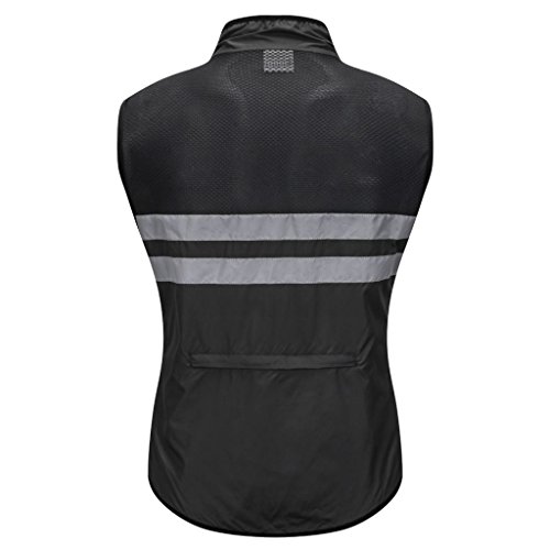 Homyl Black colete de ciclismo refletivo de alta visibilidade para corrida, ciclismo, sem mangas, à