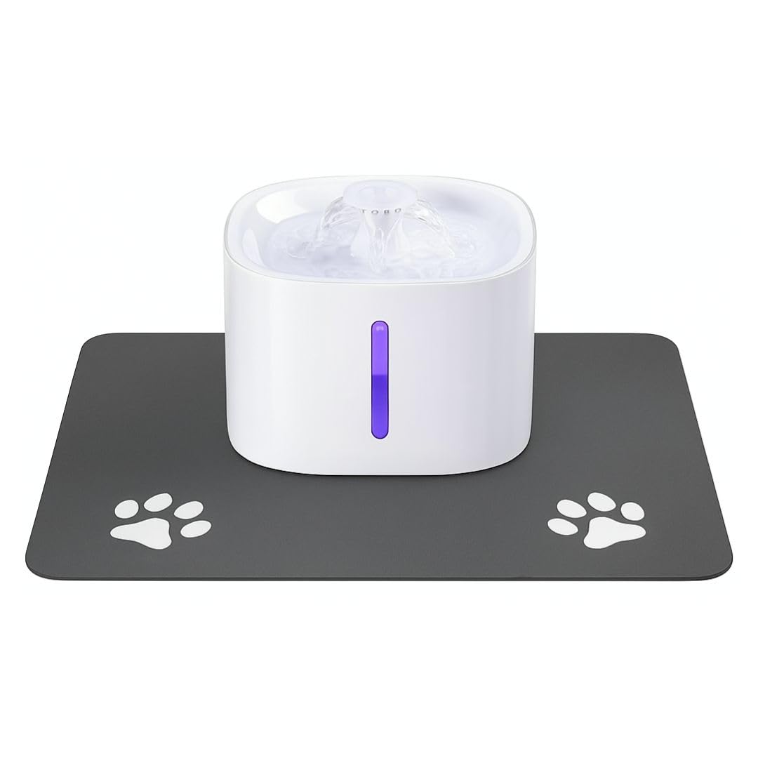 DESSEI Quiet Cat Water Fountain- Stainless Steel Pet Drinking Fountain, Auto Dispenser for Cats and Dogs, 3L Large Capacity, BPA-Free, with 5-Layer Filtration System