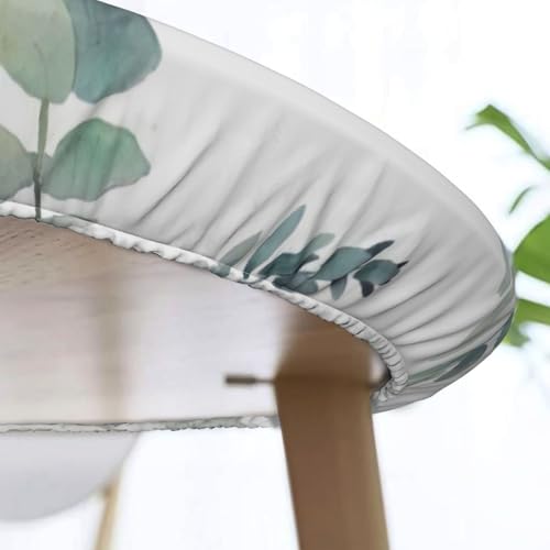 Nappe ronde eucalyptus lavable pour protéger la table des taches - 8