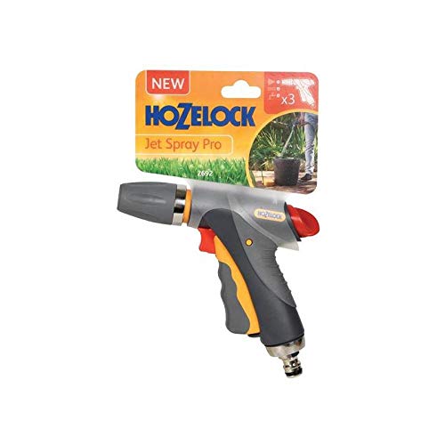 HOZELOCK - Jet Spray Gun Pro : Ideal For Maintenance and Watering, Intensive Use, Ergonomic, Comfortable to Use and Robust, Locking Function and Flow Control: 3 Spray Patterns [2692 0000]