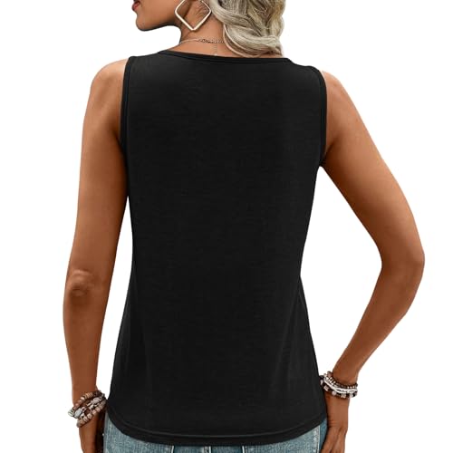 Womens Tank Tops Summer Tank Tops for 2025 Cut Out Ring Keyhole Neck Sleeveless Fashion Cute Tee Shirts Clothes2