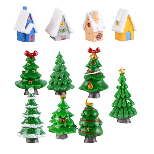 Garneck 11 peças de enfeite de Natal decoração estatuetas em miniatura artesanato miniaturas de Nata