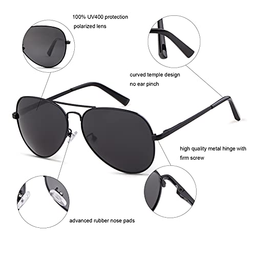 Via Leeca Polarized Aviator Sunglasses Men Women, Classic Uv Protection Driving Fishing Sports Blue Mirrored Mens Sun Glasses Fathers Day Gift #TOP5