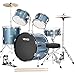 VEVOR Drum Set, 5-Piece 22 in Junior Drum Sets, Beginner Drums Set with Adjustable Throne, Cymbal, and Drumsticks, Musical Learning Drums Instrument Kit, for Beginner, Teens & Student (Gravel Blue)