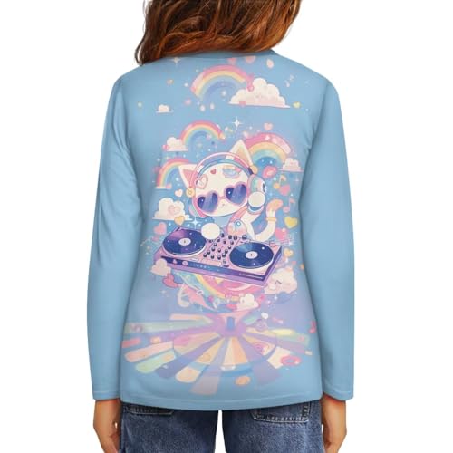Image of Long Sleeve Shirts for Girls Winter Tops 3-16t Cartoon T Shirts for Fall Clothes