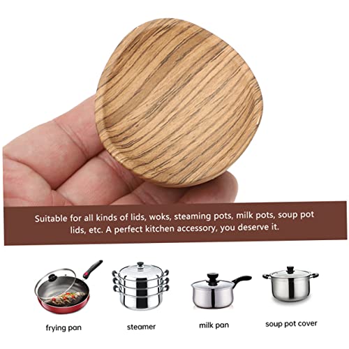 KONTONTY 3Pcs Wood Pot Lid Cover Handles Heat Resistant Knobs for Pan Lids and Stylish Pot Knob Holders for Kitchen Cookware Fit - Image 2