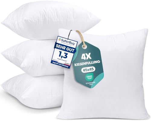 Utopia Bedding Kissenfüllung 45x45 4er Set Innenkissen Kissen Sofakissen