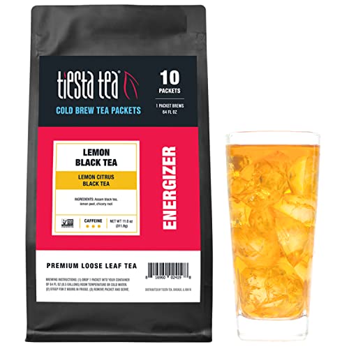 Tiesta Tea Lemon Black Cold Brew Tea - Lemon Citrus Black Tea, High Caffeine, 10 Cold Brew Tea Bags, Each Bag Brews 1 64Oz Pitcher, Premium Loose Leaf Iced Tea #TOP9