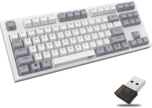 NiZ �L�[�{�[�h �yX87�����z �Ód�e�ʖ��ړ_���� ���C�����X�L�[�{�[�h 87�L�[ PBT���L�[�L���b�v���� Win/Mac���Ή� �L�[�׏d35g �p��z�� Bluetooth/2.4G/�L�� ��p�\�t�g�E�F�A �L�[�}�b�v�ύX�c�[���ɂ�鍂�J�X�^�}�C�Y