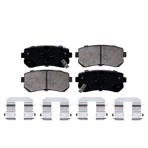 Image of Detroit Axle - REAR Brake Kit for 2009-2012 Hyundai Elantra 10-15 Tucson | 11-16 Kia Sportage Drilled & Slotted Disc Brake Rotors Ceramic Brake Pads 2010 2011 Replacement 10.32 inch inch Rotor