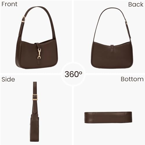 Image of JQWSVE Shoulder Bags for Women Burgundy Purse Trendy Small Handbag Faux Leather Shoulder Purse Everyday Bag