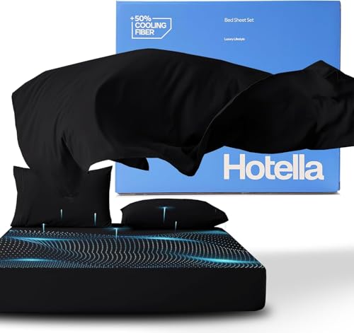 Hotella Luxury Twin Size Bed Sheets - Breathable & Cooling 3 Pieces Hotel Bed Sheet Set for Hot...