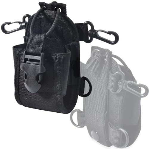 HYS Tactical Radio Pouch with Shoulder Strap, MOLLE-Compatible Handheld Two-Way
