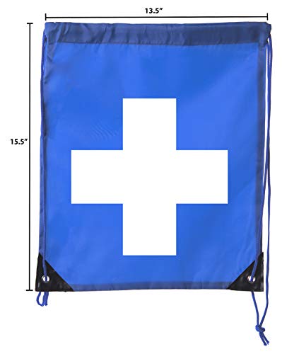 Image of Mato & Hash First Aid Backpack Drawstring Medical Bag for Emergencies or Epi Pen & Medicine - 10PK Royal CA2500FirstAid S5