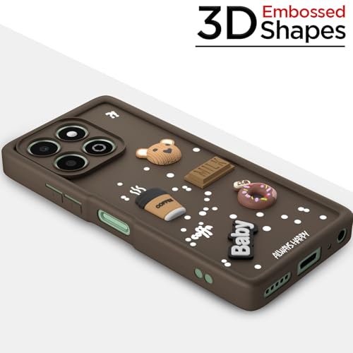 Image of Pikkme Back Cover for Honor X6b | Cute Fun Cartoon 3D Bear Silicone Full Body Protection Bumper Case (Brown)