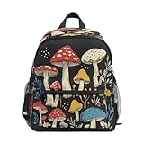 Wudan Amanita Caesarea - Mochila para niños, niños, estudiantes, libros, bolsa para parque de atracciones, color negro, Amanita Cesarea - Seta negra, S