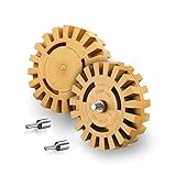 Eraser Wheel for Adhesive Removal[2PCS] 4 Inch Decal Removal Wheel, Serrated Rubber Eraser Wheel...