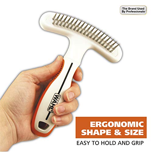 Wahl 2-In-1 Combination Double Row Pet Rake With Hair Shedding Blade For Dog Or Cat Fur By The Brand Used By Professionals – Model 858424 #TOP4