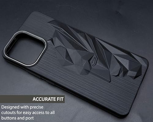 Image of NIUKIN Soft Back Case for Oppo K13 5G | 3D Engraved Design | Shockproof Scratch Proof Cover | Metallic Camera Ring | Black