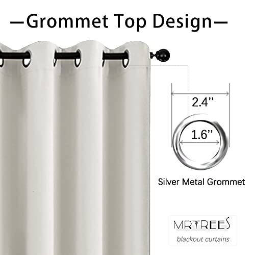 Mrtrees Short Blackout Curtains Greyish White Valances 18 Inches Kitchen Tiers Room Darkening Cafe Curtains Bathroom Small Window Treatment Set 2 Panels Grommet Top #TOP1