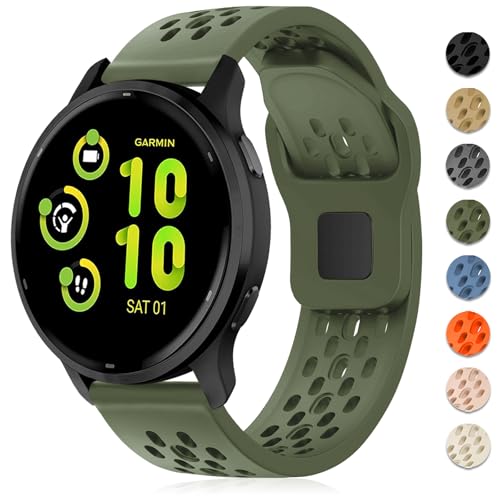 Inhosper �ʋC���o���h Garmin Vivoactive 6/5/3/Venu/Venu Sq/Venu 2 Plus�Ή� 20mm �\�t�g�V���R���E�H�b�`�X�g���b�v �X�|�[�c�����p���X�g�o���h Garmin Forerunner 55/165/