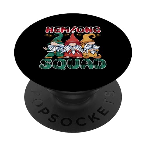 Funny Hem/Onc Squad Gnomes Apparel Hem Onc Nurses PopSockets Swappable PopGrip, Black
