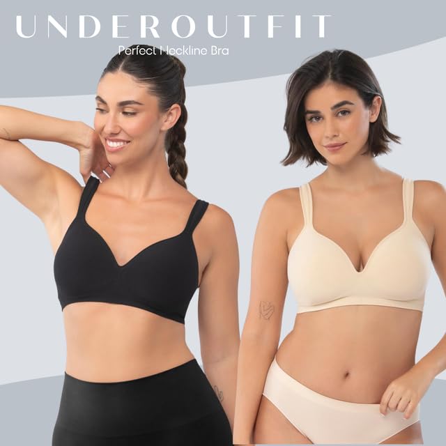 Underoutfit Perfect Neckline Everyday Wireless Bra - Comfy Women's Without Underwire4
